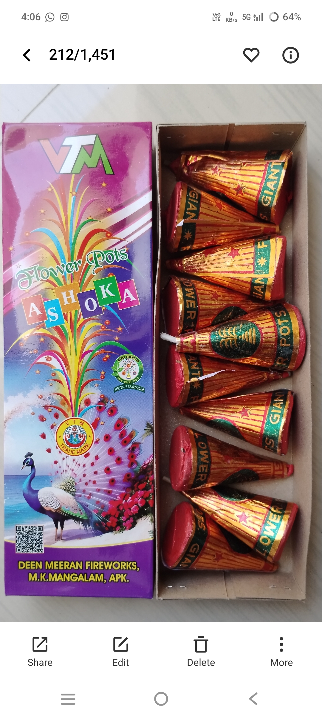 usha crackers Deen Meeran Flower Pots